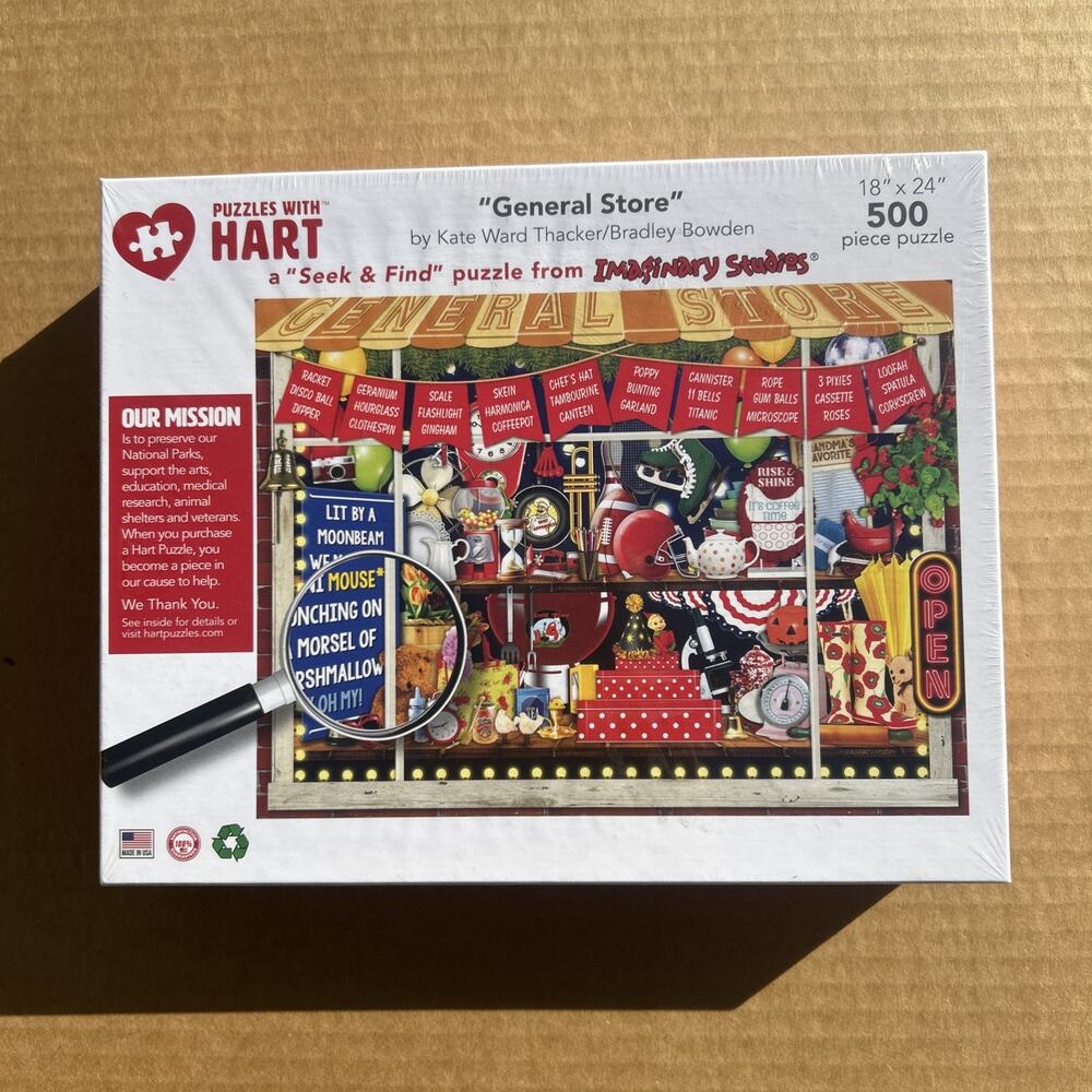 Hart General Store Seek & Find 500 Piece Jigsaw Puzzle New Sealed USA 18" X 24